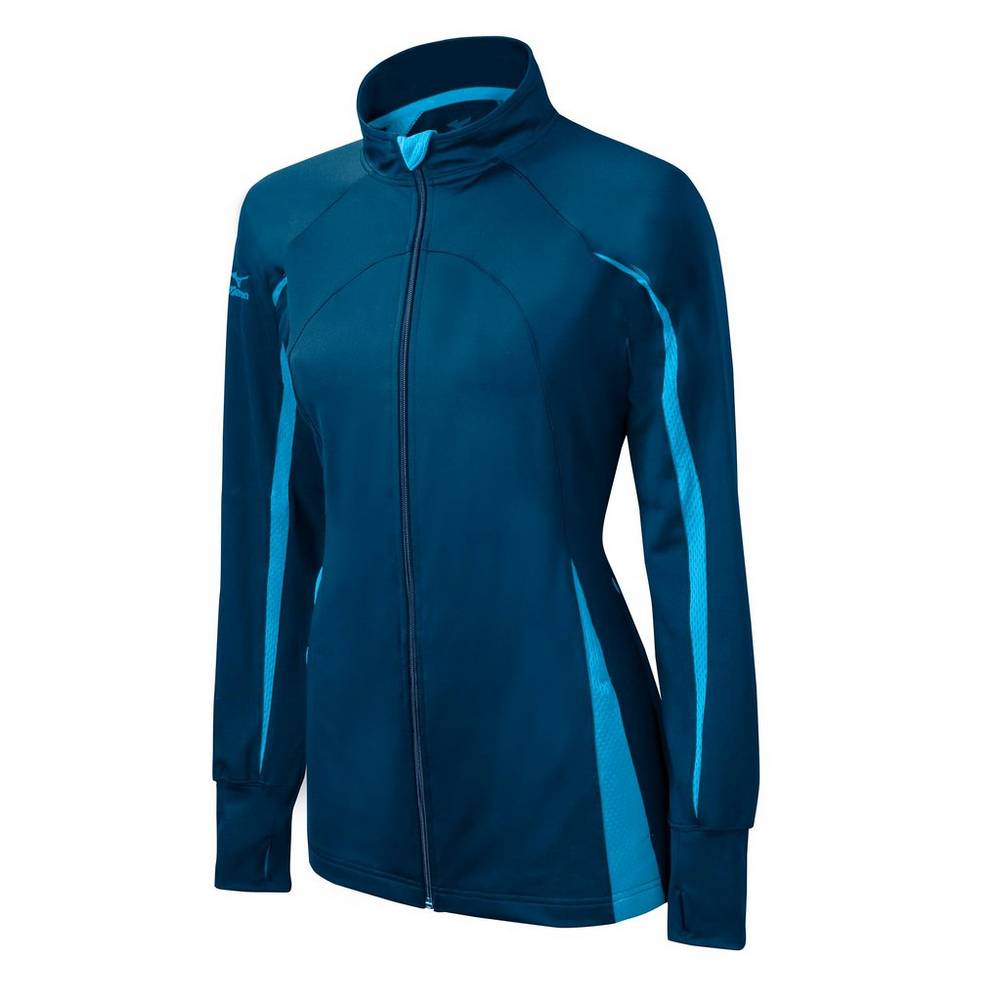 Mizuno Women's Elite 9 Focus Full-Zip Jacket Navy/Light Blue (440572-KIT)